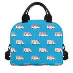 Ambulance Paramedic Car Pattern Print Insulated Lunch Bag