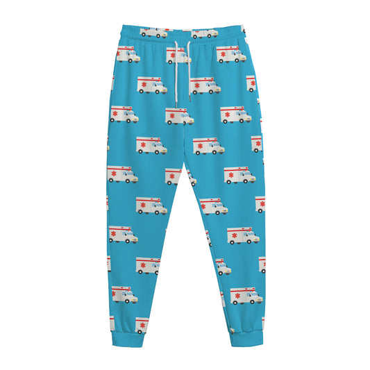 Ambulance Paramedic Car Pattern Print Jogger Pants