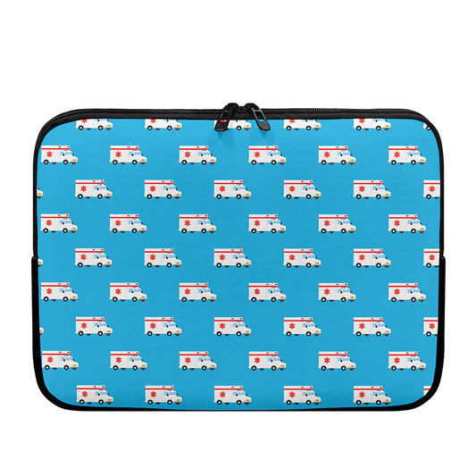 Ambulance Paramedic Car Pattern Print Laptop Sleeve