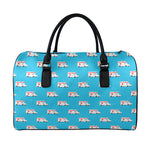 Ambulance Paramedic Car Pattern Print Leather Duffle Bag