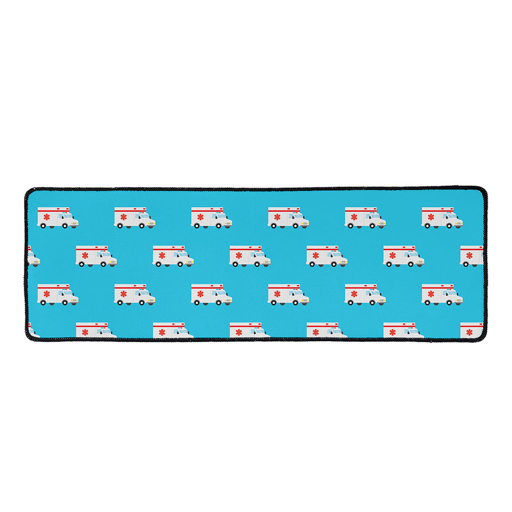 Ambulance Paramedic Car Pattern Print Long Kitchen Mat