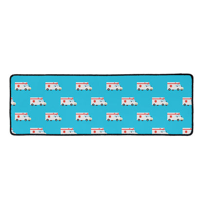 Ambulance Paramedic Car Pattern Print Long Kitchen Mat