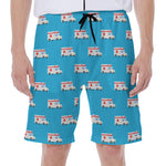 Ambulance Paramedic Car Pattern Print Men's Beach Shorts