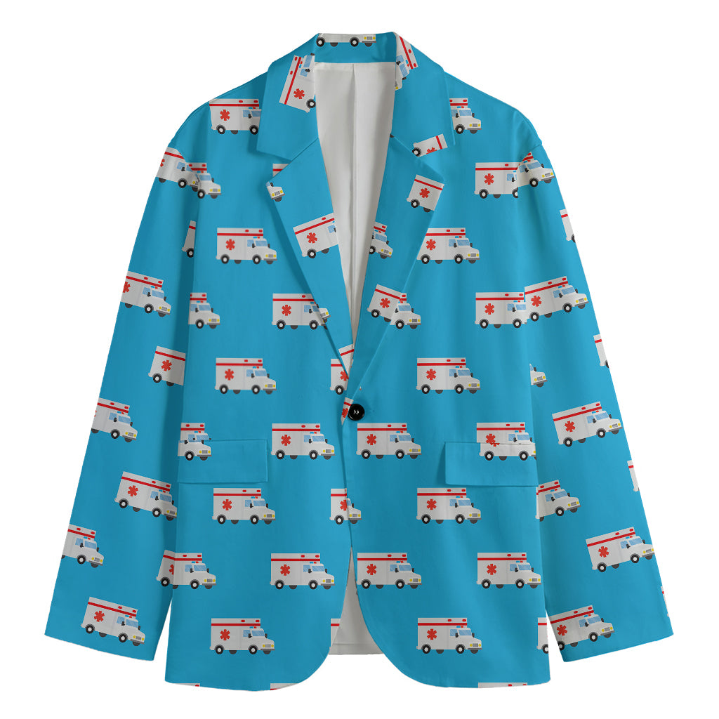 Ambulance Paramedic Car Pattern Print Men's Blazer
