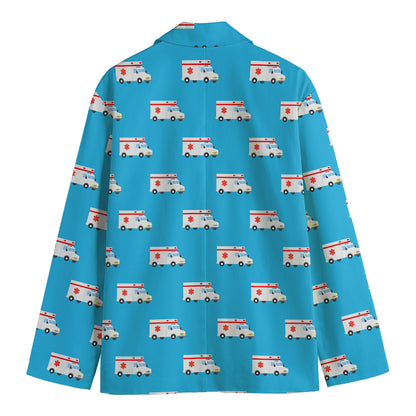 Ambulance Paramedic Car Pattern Print Men's Blazer