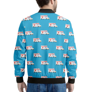 Ambulance Paramedic Car Pattern Print Men's Bomber Jacket