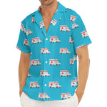 Ambulance Paramedic Car Pattern Print Men's Deep V-Neck Shirt