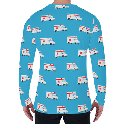 Ambulance Paramedic Car Pattern Print Men's Long Sleeve T-Shirt