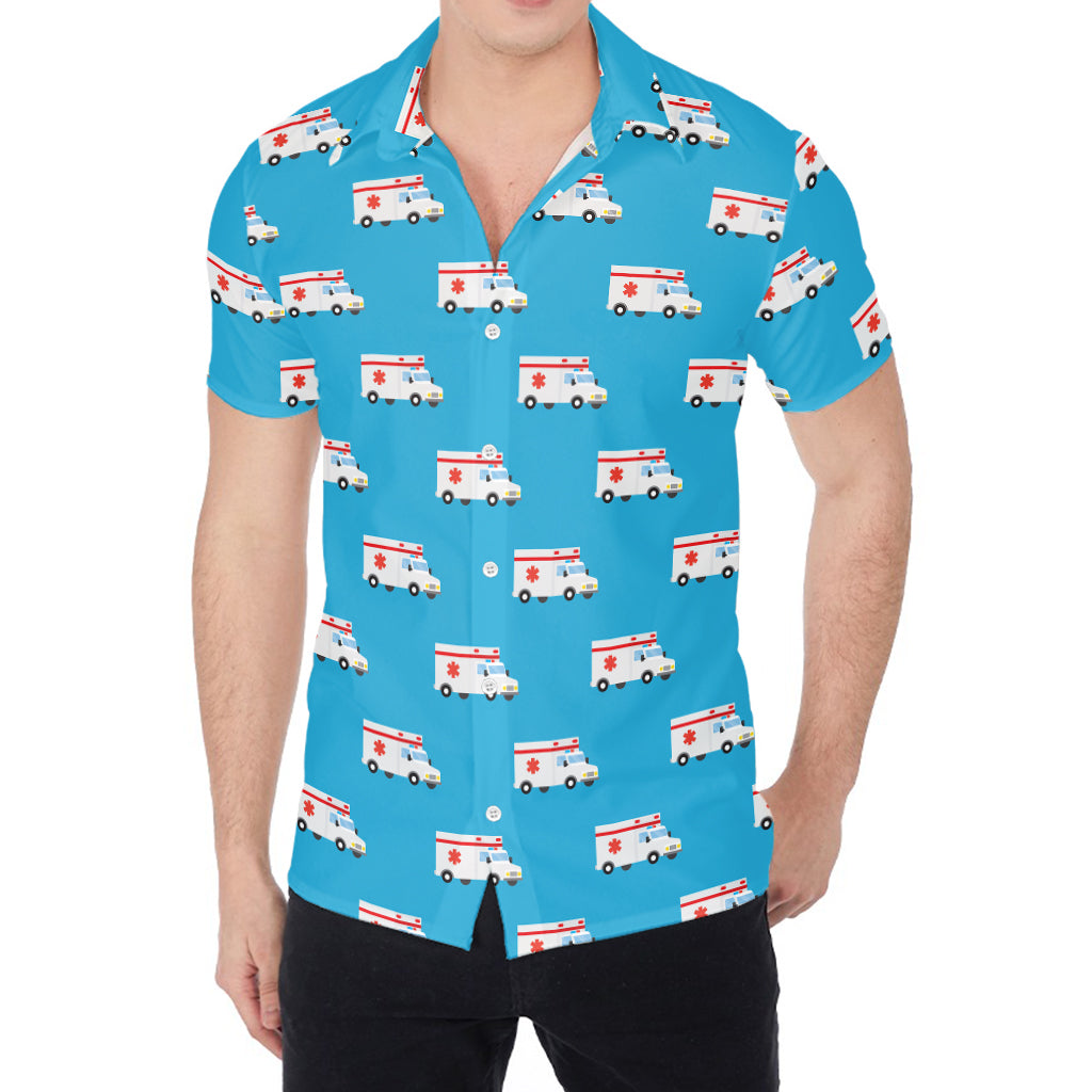 Ambulance Paramedic Car Pattern Print Men's Shirt