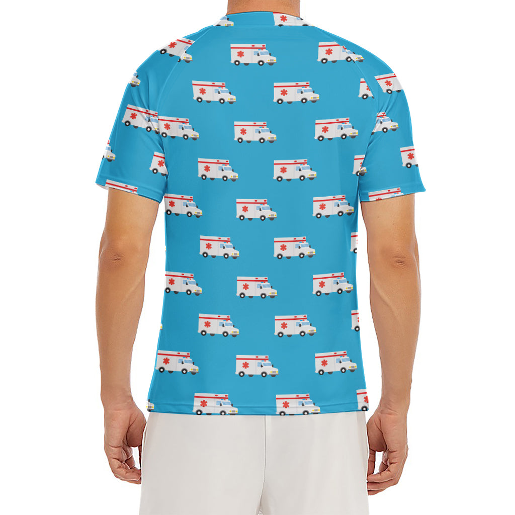 Ambulance Paramedic Car Pattern Print Men's Short Sleeve Rash Guard
