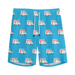 Ambulance Paramedic Car Pattern Print Men's Sports Shorts