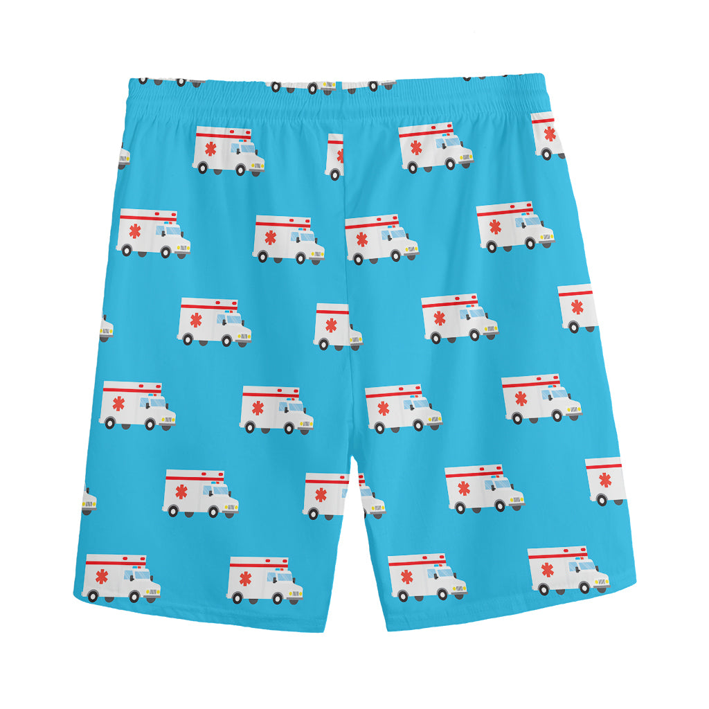 Ambulance Paramedic Car Pattern Print Men's Sports Shorts