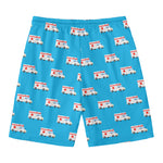 Ambulance Paramedic Car Pattern Print Men's Swim Trunks