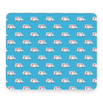 Ambulance Paramedic Car Pattern Print Mouse Pad