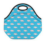 Ambulance Paramedic Car Pattern Print Neoprene Lunch Bag