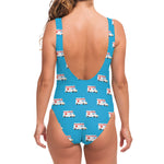 Ambulance Paramedic Car Pattern Print One Piece Swimsuit