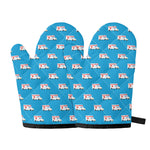 Ambulance Paramedic Car Pattern Print Oven Mitts