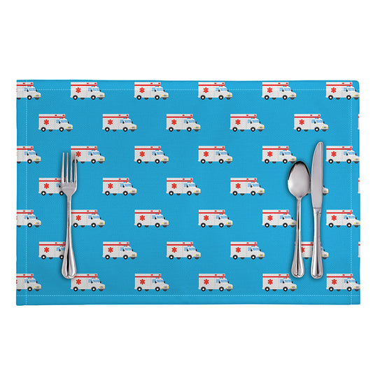 Ambulance Paramedic Car Pattern Print Placemat