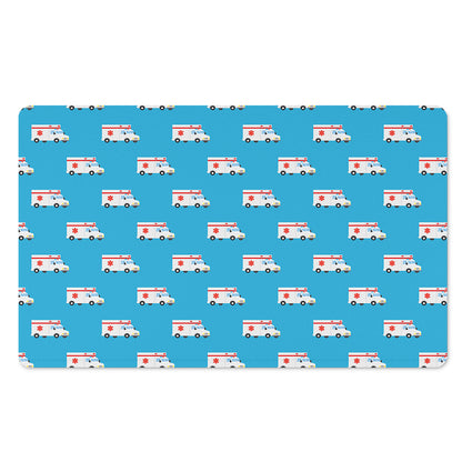 Ambulance Paramedic Car Pattern Print Polyester Doormat