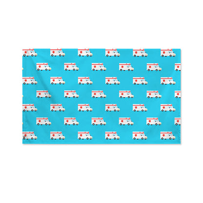Ambulance Paramedic Car Pattern Print Polyester Flag