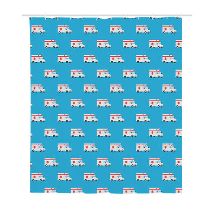 Ambulance Paramedic Car Pattern Print Polyester Shower Curtain