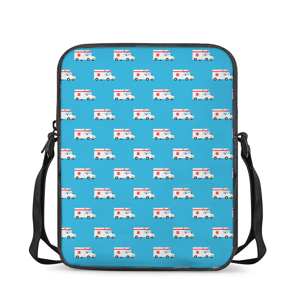 Ambulance Paramedic Car Pattern Print Rectangular Crossbody Bag