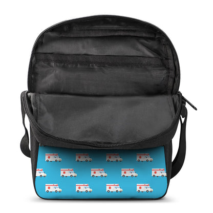 Ambulance Paramedic Car Pattern Print Rectangular Crossbody Bag