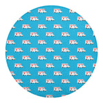 Ambulance Paramedic Car Pattern Print Round Blanket