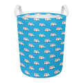 Ambulance Paramedic Car Pattern Print Round Laundry Basket