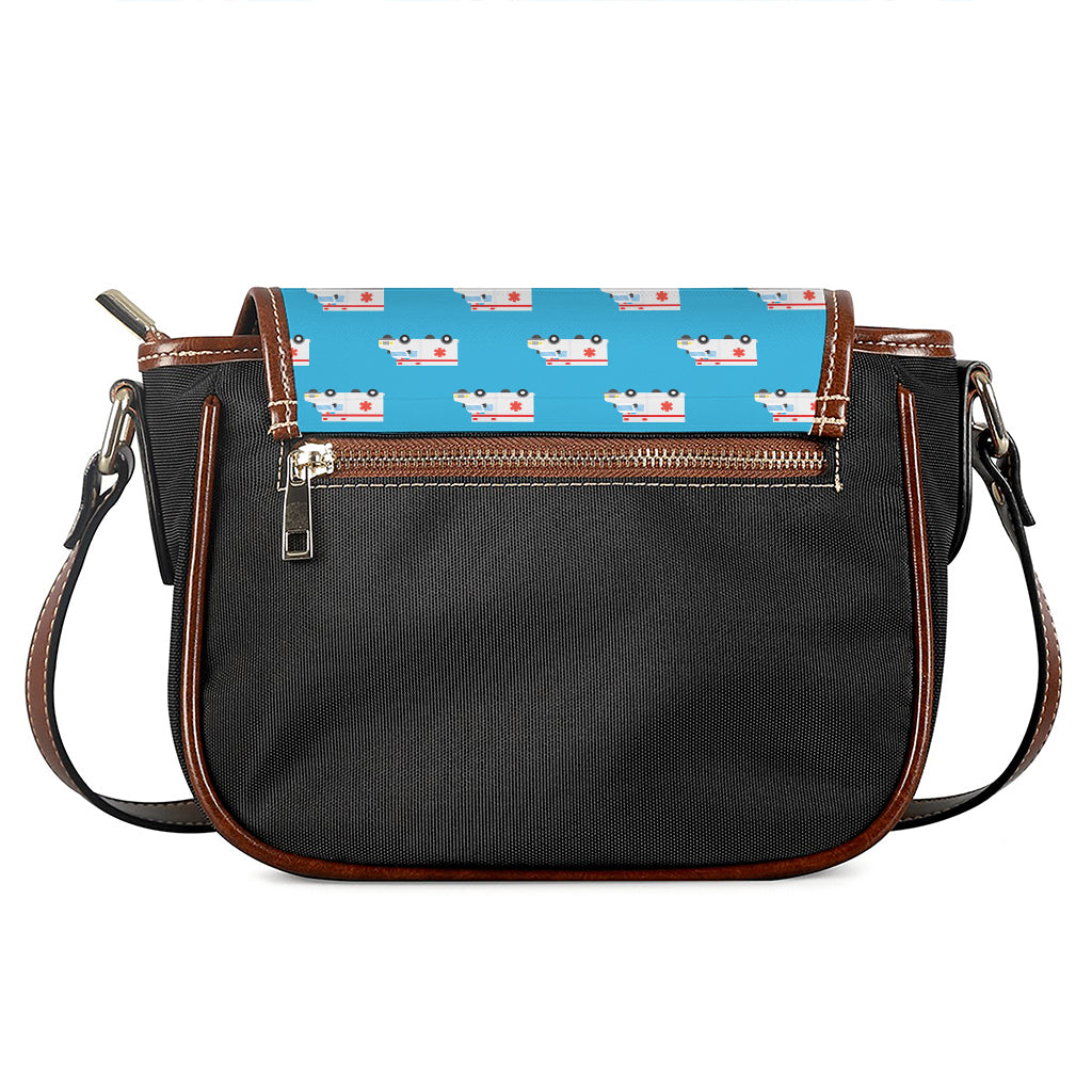Ambulance Paramedic Car Pattern Print Saddle Bag