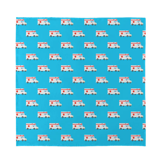 Ambulance Paramedic Car Pattern Print Silk Bandana