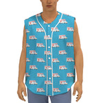 Ambulance Paramedic Car Pattern Print Sleeveless Baseball Jersey