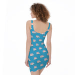 Ambulance Paramedic Car Pattern Print Sleeveless Bodycon Dress