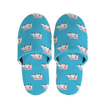 Ambulance Paramedic Car Pattern Print Slippers