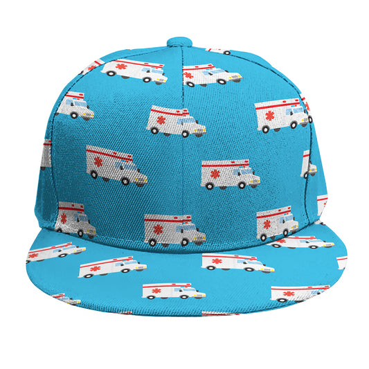 Ambulance Paramedic Car Pattern Print Snapback Cap