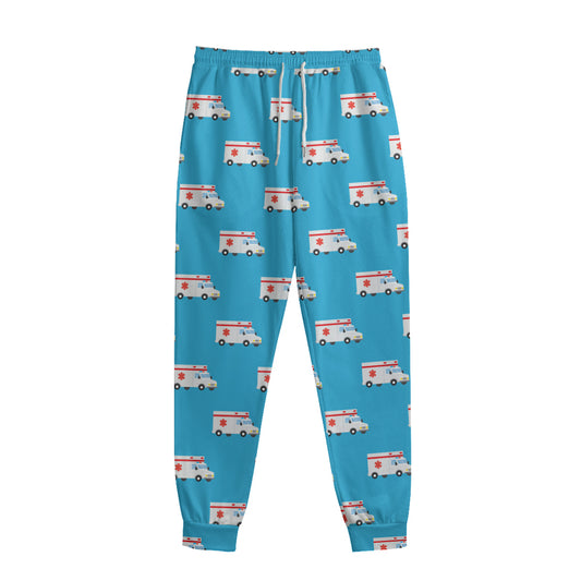 Ambulance Paramedic Car Pattern Print Sweatpants