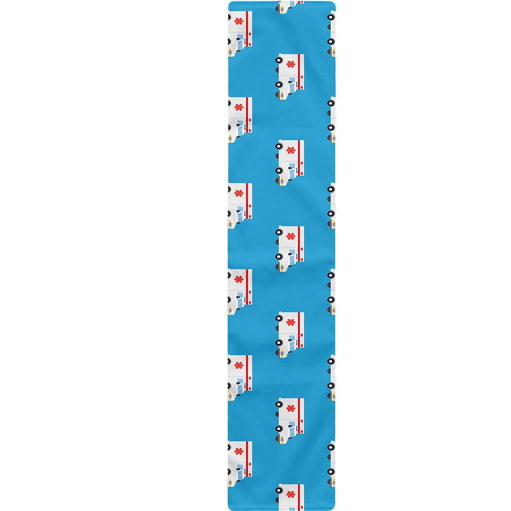 Ambulance Paramedic Car Pattern Print Table Runner