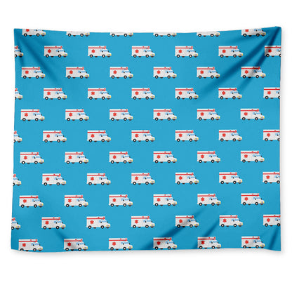 Ambulance Paramedic Car Pattern Print Tapestry