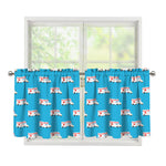 Ambulance Paramedic Car Pattern Print Tier Curtains