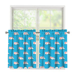Ambulance Paramedic Car Pattern Print Tier Curtains