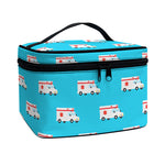 Ambulance Paramedic Car Pattern Print Travel Makeup Bag