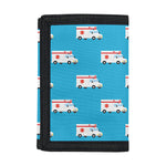 Ambulance Paramedic Car Pattern Print Trifold Wallet
