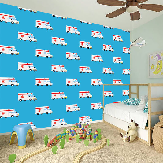 Ambulance Paramedic Car Pattern Print Wall Sticker