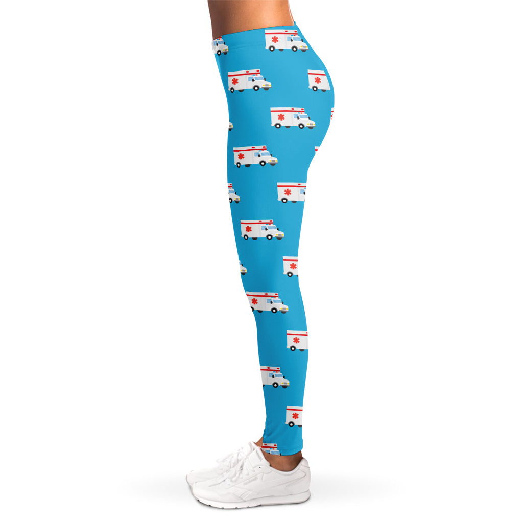 Ambulance Paramedic Car Pattern Print Women's Leggings
