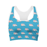 Ambulance Paramedic Car Pattern Print Women's Sports Bra