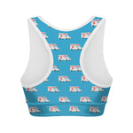 Ambulance Paramedic Car Pattern Print Women's Sports Bra