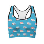 Ambulance Paramedic Car Pattern Print Women's Sports Bra