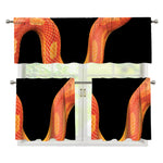 Amel Motley Corn Snake Print 3 Piece Kitchen Curtains