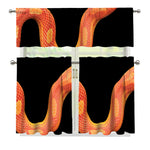 Amel Motley Corn Snake Print 3 Piece Kitchen Curtains