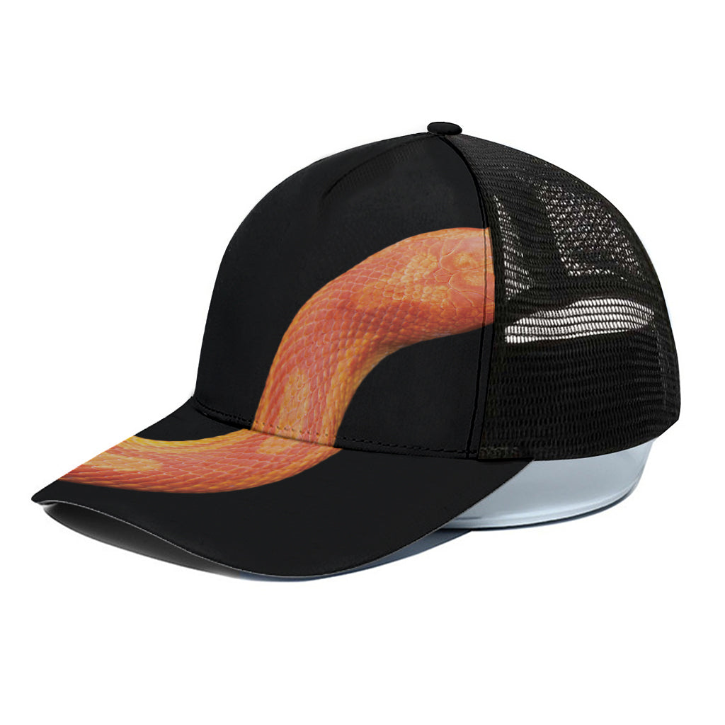 Amel Motley Corn Snake Print Black Mesh Trucker Cap
